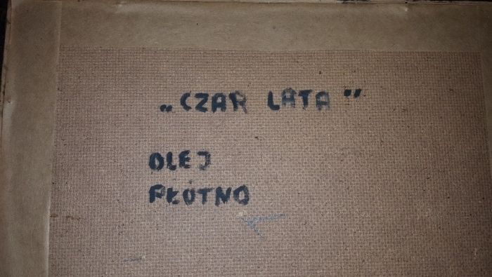 trzy obrazy olejne Pawluczuka malowane na płótnie