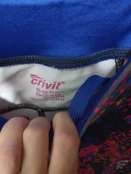 Legginsy sportowe na siłownię do biegania 7/8 XS crivit