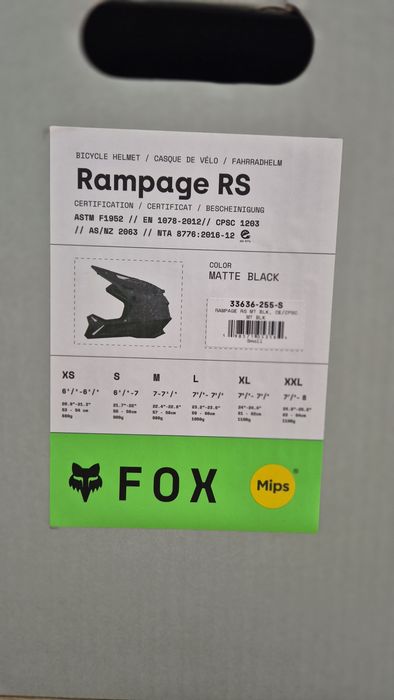 Kask Fox Rampage RS Carbon Fullface  Najwyższy model 2026 Okazja!