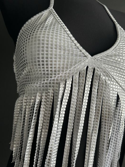 Srebrny top frędzle r 36 S