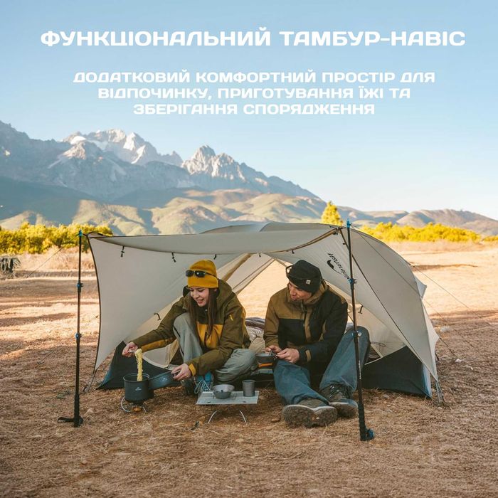 Ультралегкий двомісний намет Naturehike Mongar 2 UL 15D/ палатка