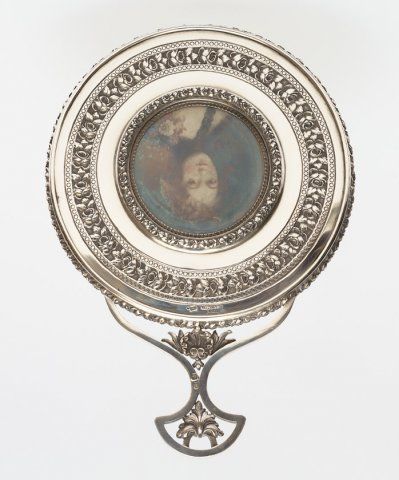 Espelho de mesa antigo e prata