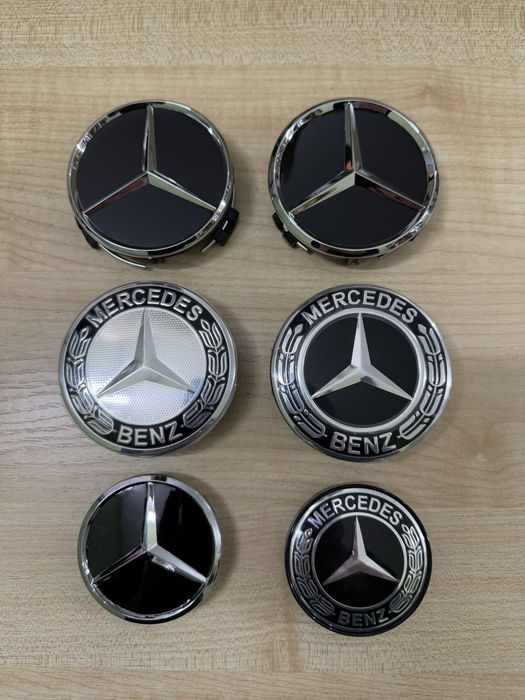 Колпачки на диски Mercedes-Benz черные A2204000125 75мм./60мм.