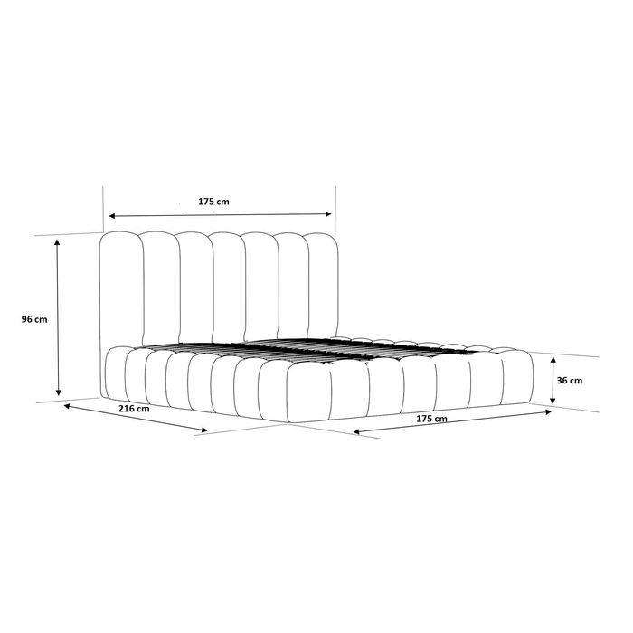 Łóżko Tapicerowane Amber tkanina wolly