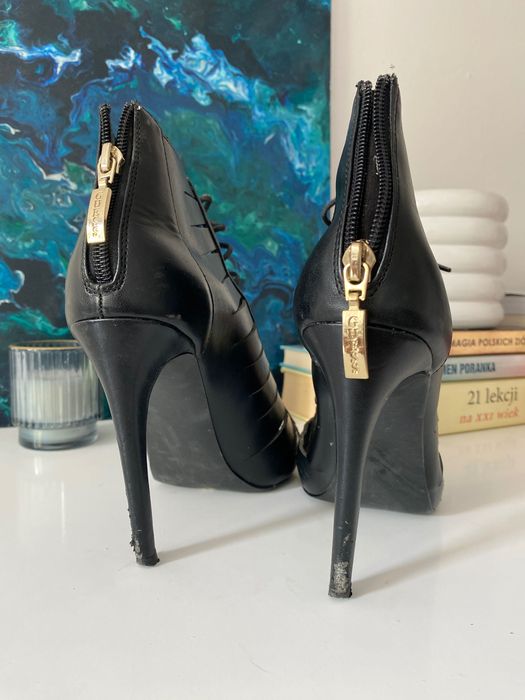 Sandały na szpilce czarne 37 eleganckie