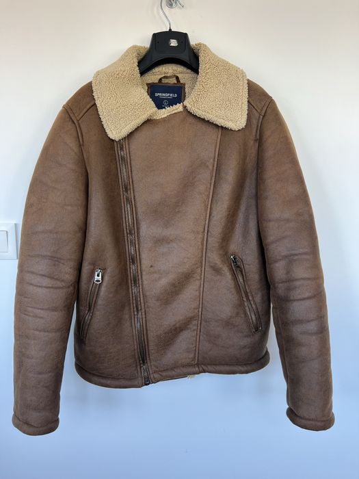 Jaqueta aviador Springfield L/M faux leather/lã