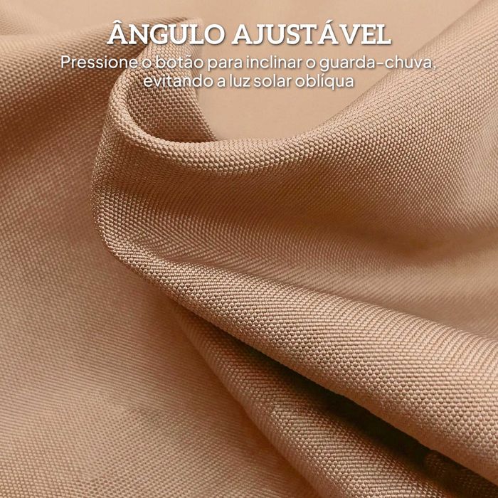 Chapéu de Sol de Jardim  com Ângulo Ajustável Manivela com Franja