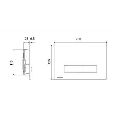 Excellent Aurro przycisk spłukujący do WC czarny mat