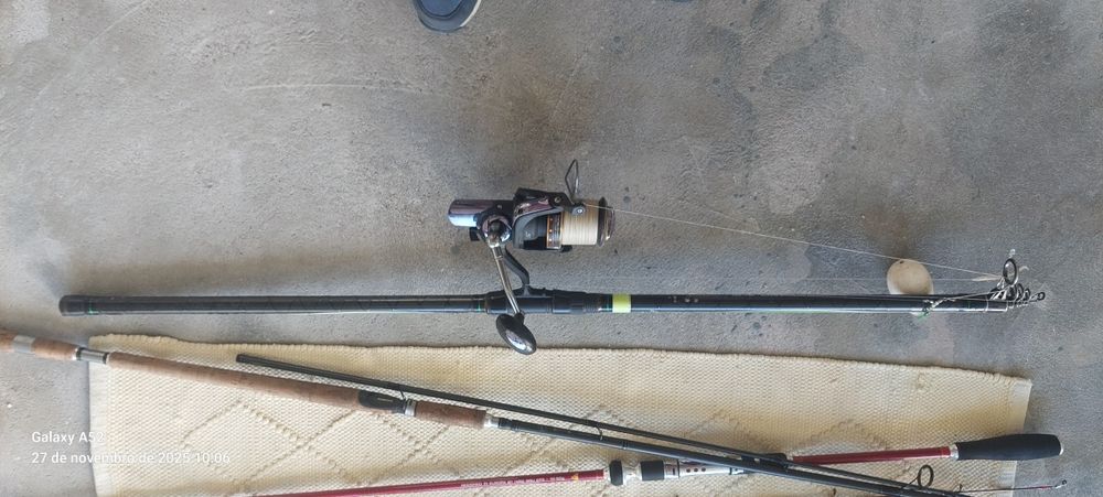 Pesca, canas , carretos e amostras