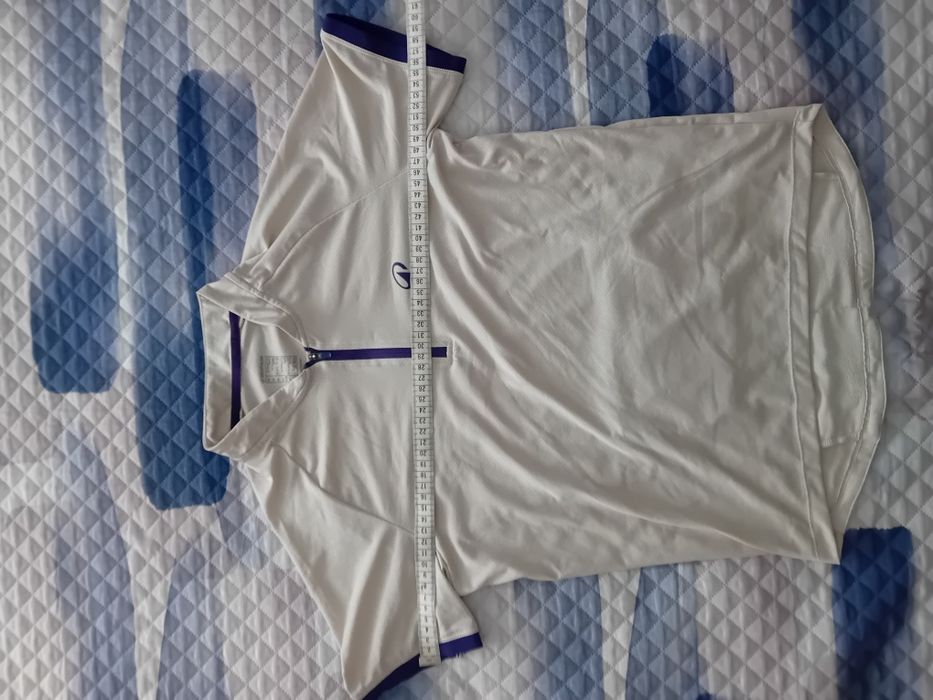 Camisola de Ciclismo Decathlon Branca c/ Zíper e Bolsos Traseiros