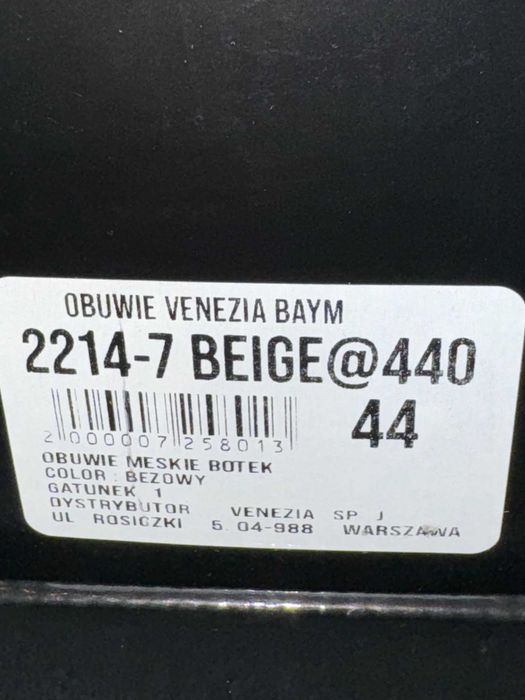 Buty botki sztyblety trzewiki  Venezia 44 Baym