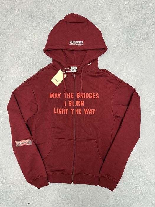 Зип Худи Vetements May Rhe Bridges Red hoodie M L Xl balenciaga