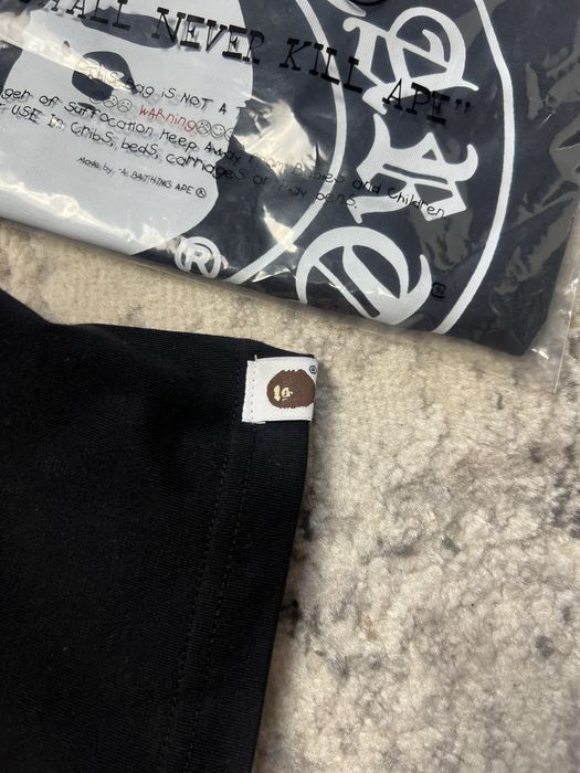 Футболка чорного кольору Bape baby milo x Chrome Hearts з лого
