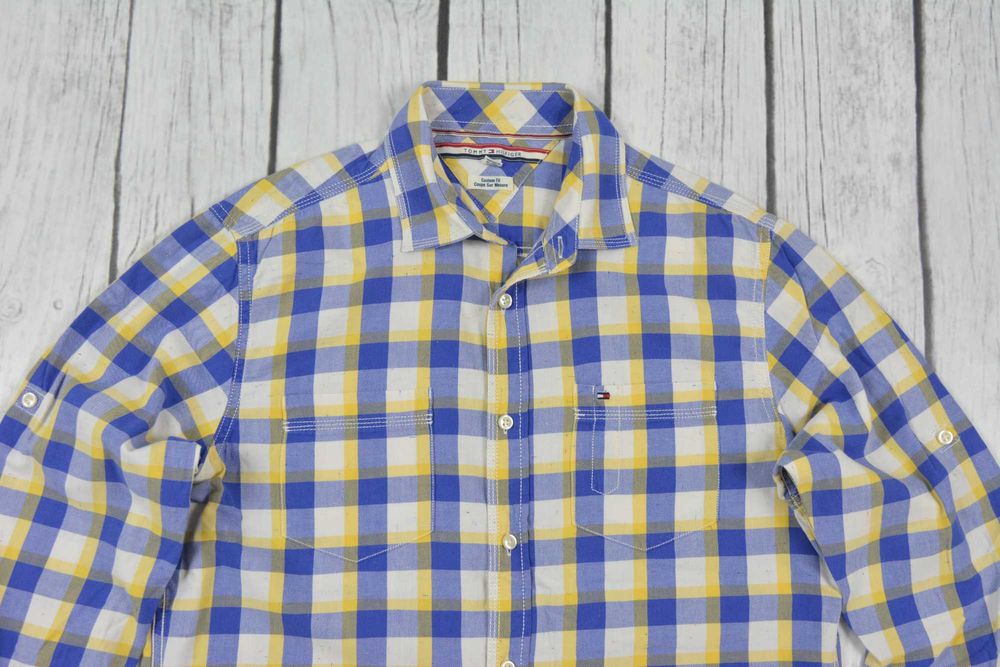 Tommy Hilfiger Custom Fit Męska Koszula Casual Kratka Rozmiar M