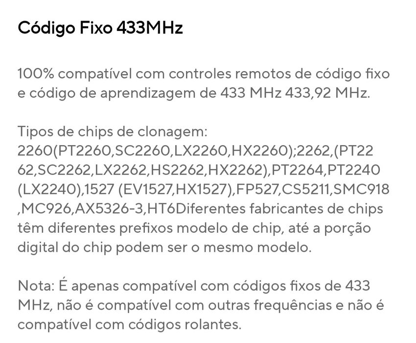 Fixed-Code Remote Control 433 MHz478497516899553282
