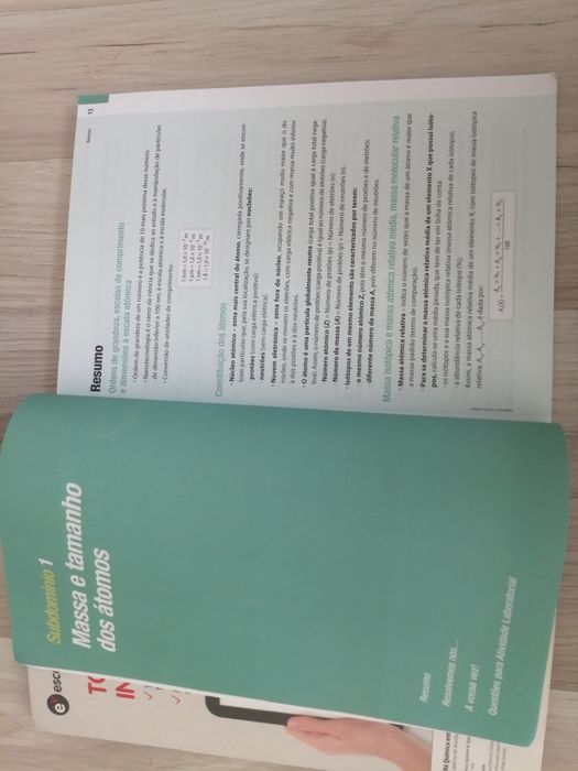 Caderno de atividades de Química 10°ano