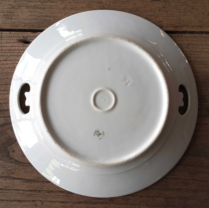 Antigo prato de torradas em porcelana Vista Alegre 1881 a 1921