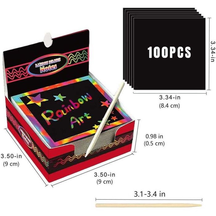 НОВЫЕ Детские раскраски Rainbow Reveal для рисования царапинами 100 шт