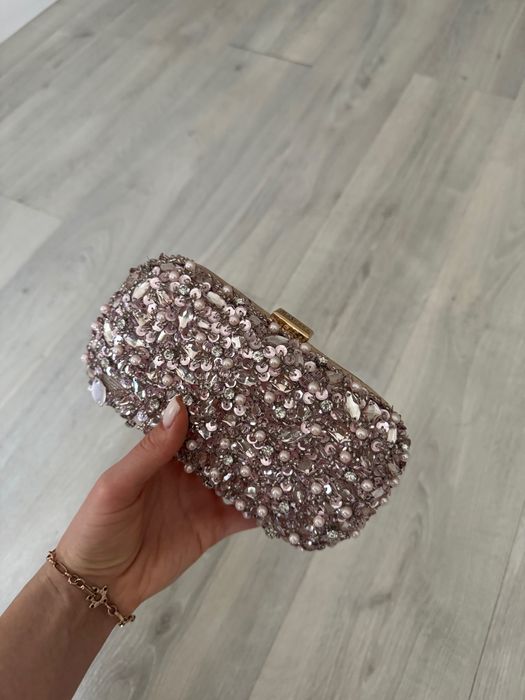 Сумочка клатч рожева