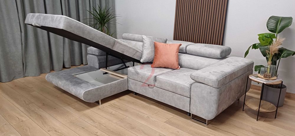 Narożnik ALEX MINI, kanapa rogówka USB rozkładana do salonu +gratis