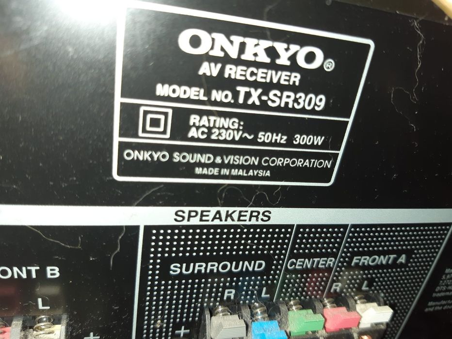 Kolumny głośnikowe 5 sztuk, subwoofer, amplituner