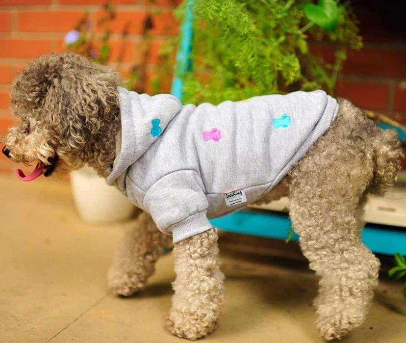 LeerKing Sweter Fleece z Kapturem dla Psów i Kotów, XL