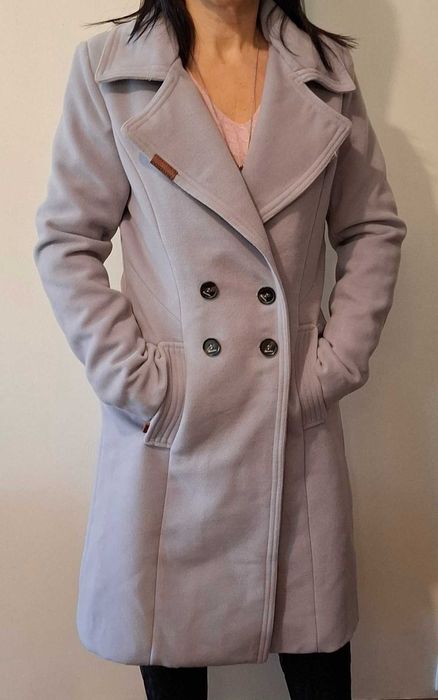 Casaco Sobretudo NAVAHOO 'Wooly' cinzento claro tamanho 36 xs