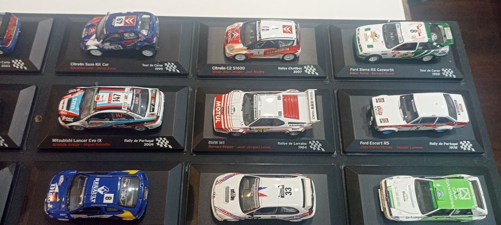 Coleção de carros miniatura rally