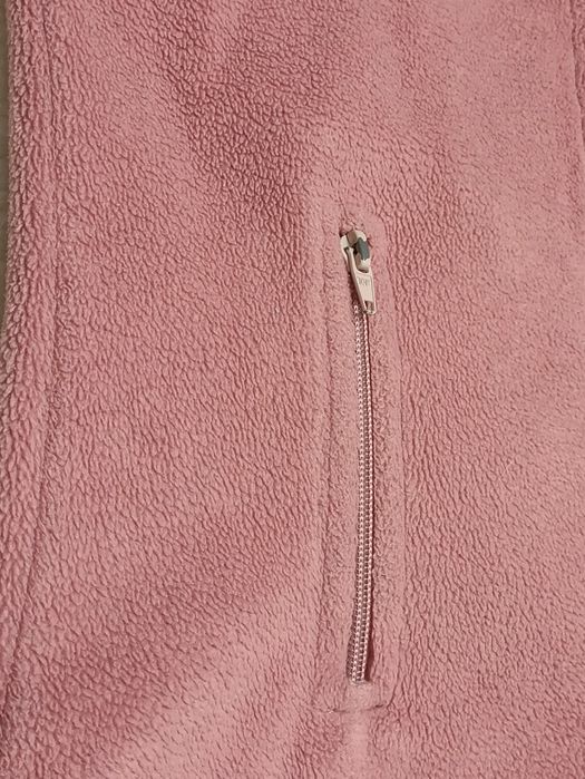 Kamizelka damska bezrękawnik polar brudny róż na suwak vintage Ewrino