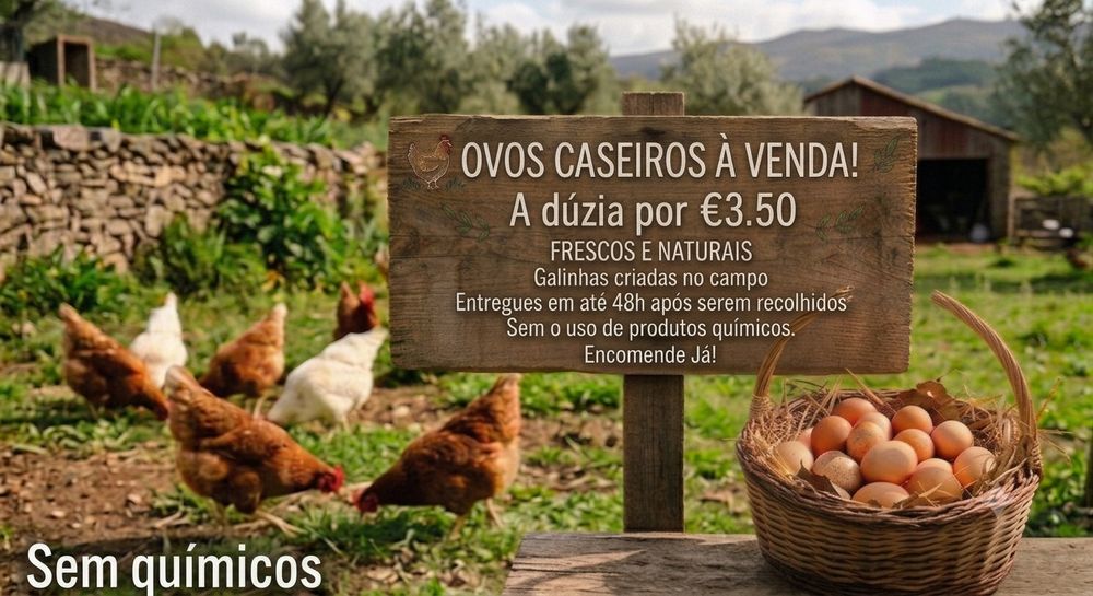 Ovos frescos naturais.