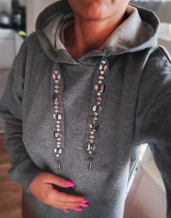 Bluza damska z kryształkami Jean Pascale. Rozm M.