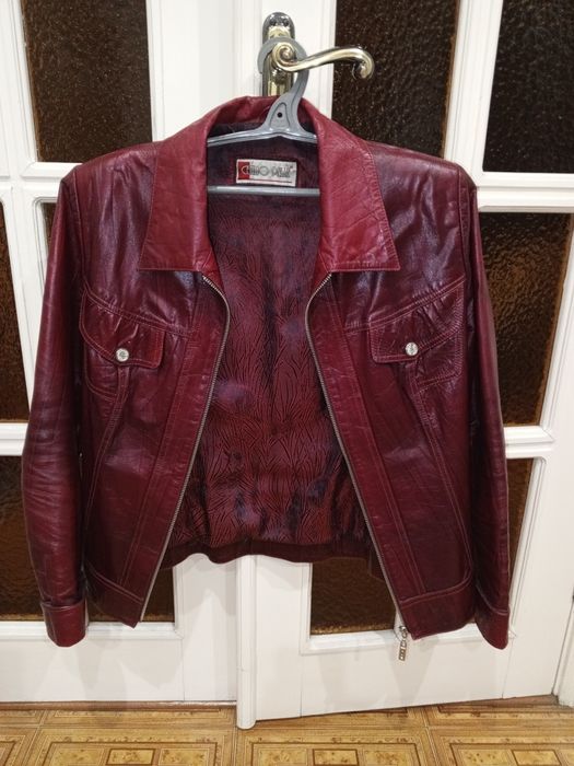 46/48Короткая Куртка косуха жакет пиджак женский натуральная кожа цвет