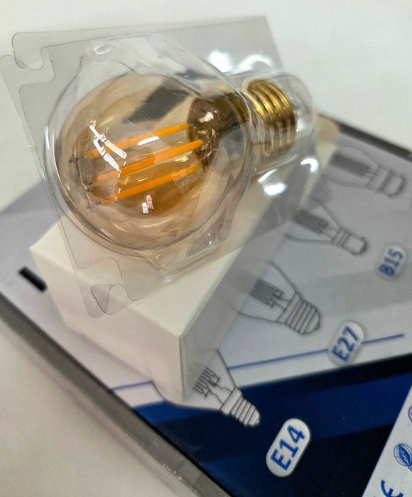 lâmpadas led filamento g45 e27 4w 2200k – pack de 6