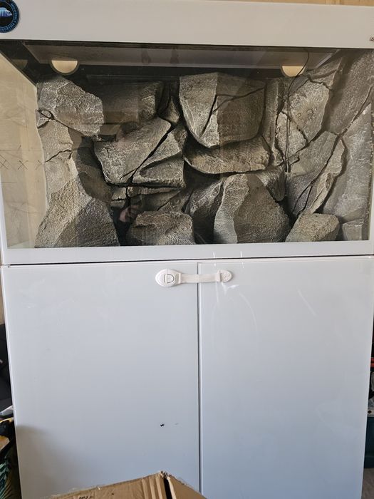 Akwarium Aquael Glossy 215 litrow Szkło Optiwhite tło 3D