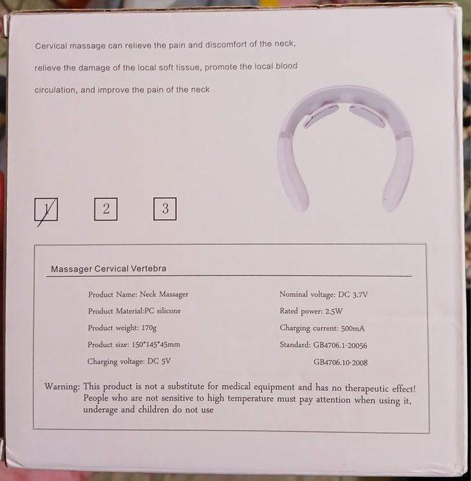 Массажёр для шеи миостимулятор микротоки сеrvical vertebra massager