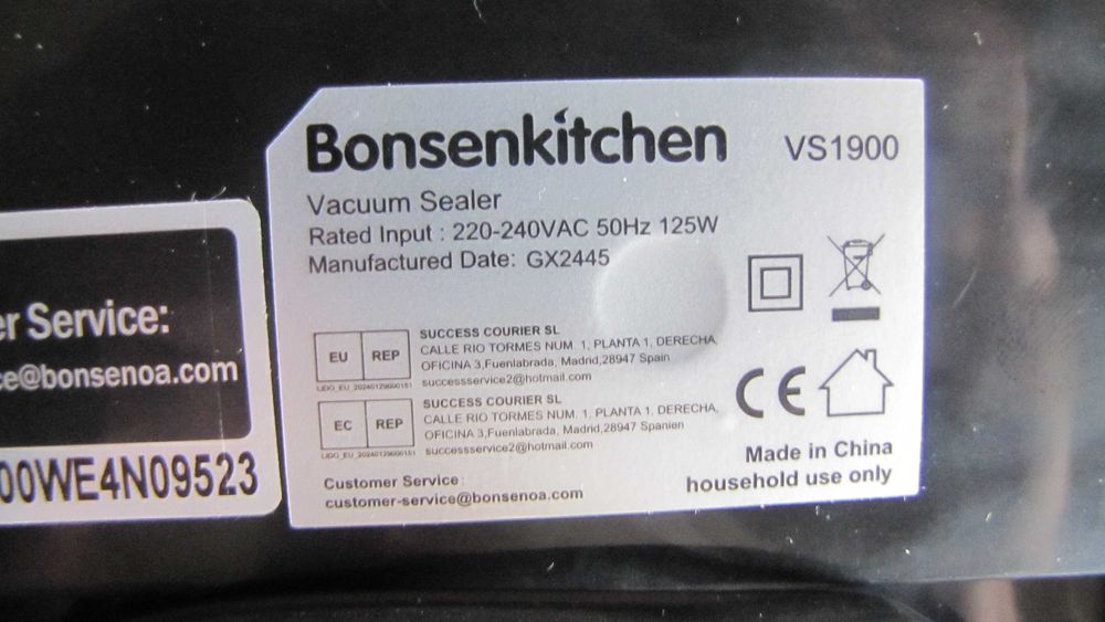 Вакууматор Bonsenkitchen VS1900