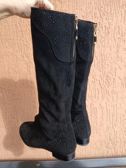 Замшеві жіночі чоботи 42 женские сапоги