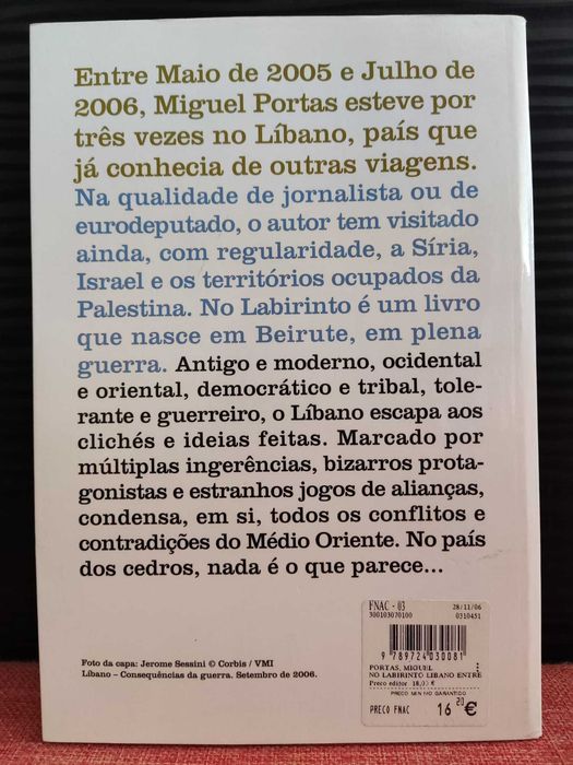 No Labirinto" de Miguel Portas: O Líbano guerras, política e religião