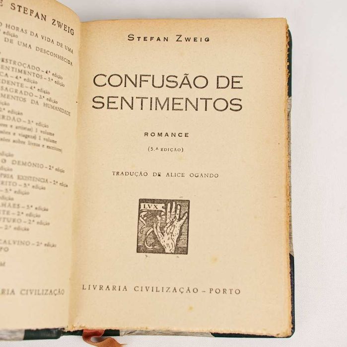 Livro "Confusão de Sentimentos" - Stefan Zweig