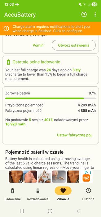 Bateria Samsung Galaxy S22 Ultra 87%