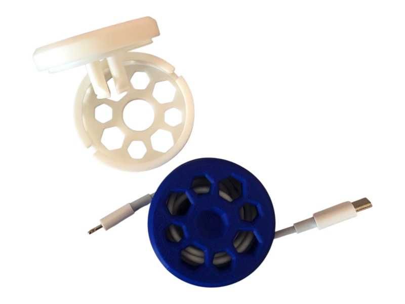Organizador / Enrolador de Cabos USB - Impressão 3D (Design Favo de Mel)