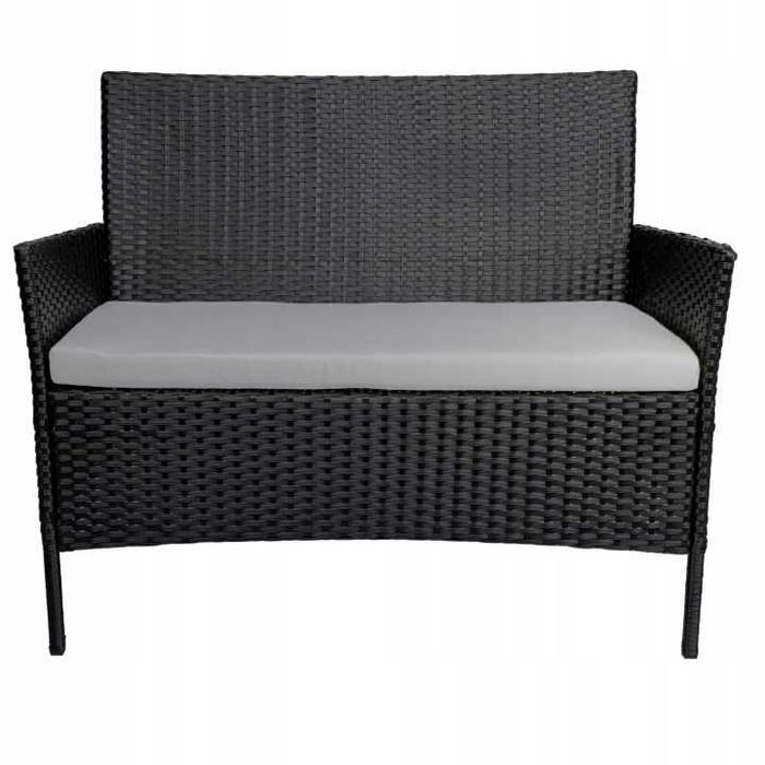 NOWE MEBLE OGRODOWE Rattanowe Balkonowe Tarasowe Zestaw Mebli Ogrodowych Sofa Ze Stołem Czarny Technorattan Komplet Do Ogrodu Na Taras OKAZJA