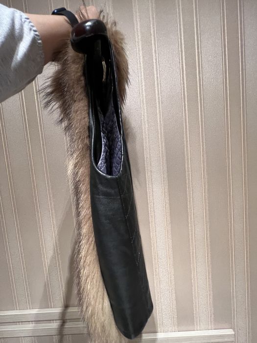 Жилетка хутро+шкіра S-M