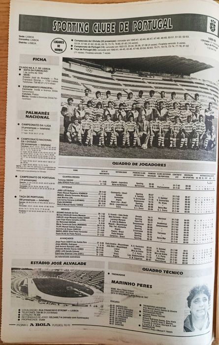 Cadernos de A Bola nº 19 - Época 90-91