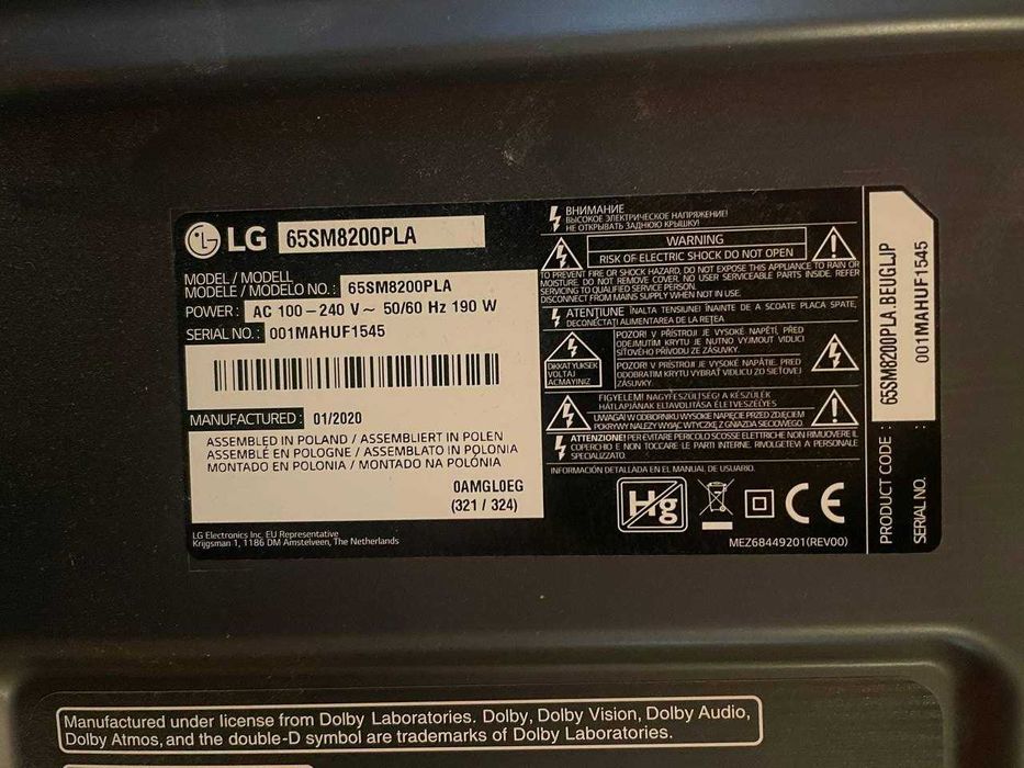 Części do telewizora lg 65sm8200pla
