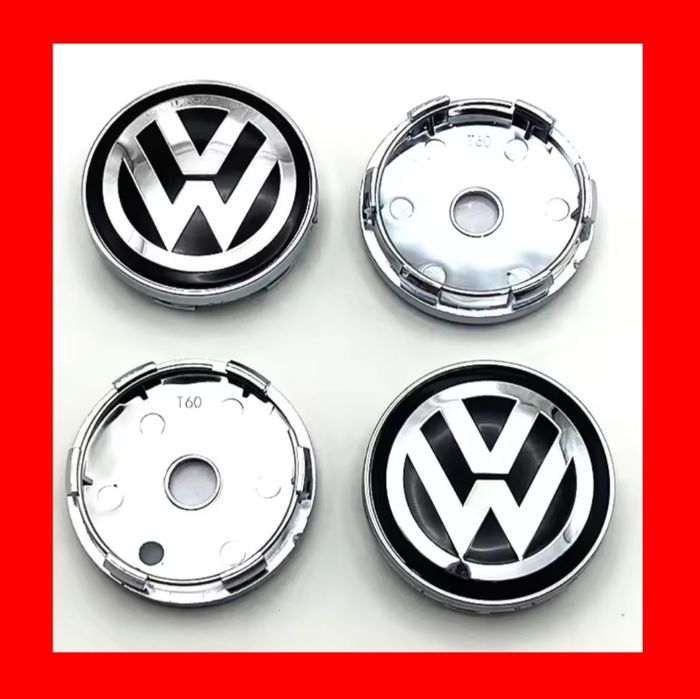 *NOWE* Dekielki 60mm VW VOLKSWAGEN komplet 4szt. dekle zaślepki kapsle