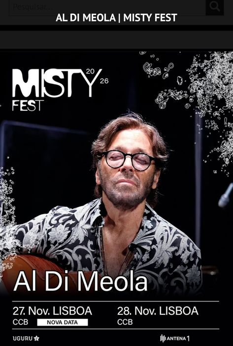 3 bilhetes para concerto de Al di Meola- dia 28 nov