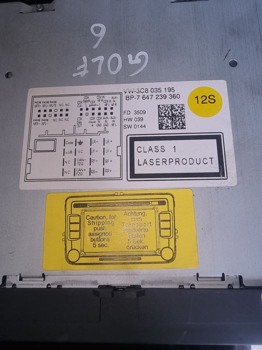 Rádio original Volkswagen Golf 6 1.6 tdi