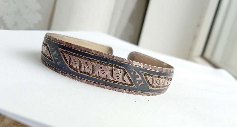 Вінтажний Браслет Срібло 875 проба. Зірочка. Чернь. СССР