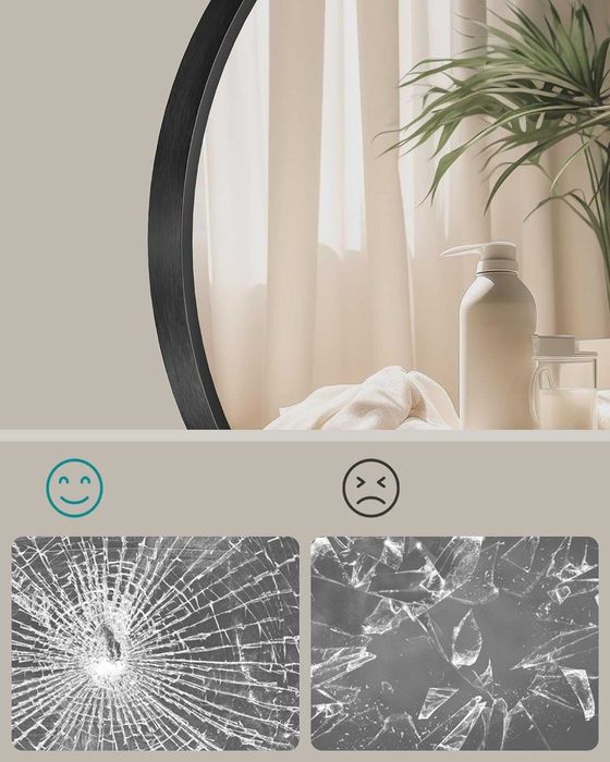 Nowe małe lustro czarne / lusterko / ścienne / SONGMICS !6973!